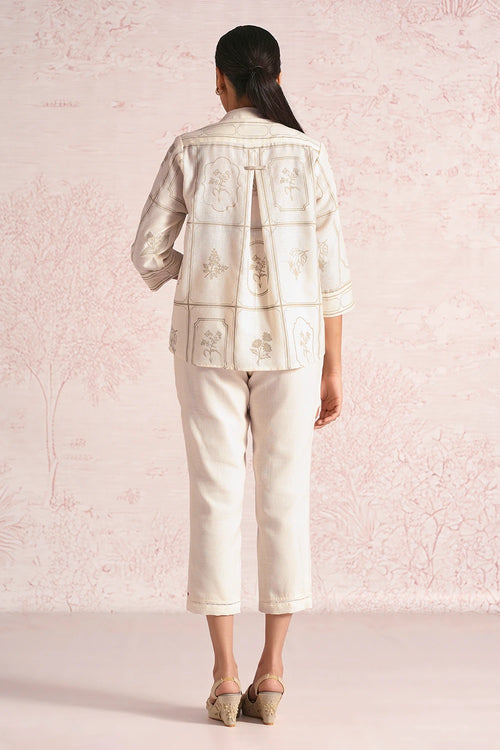 Garden Gallery Off White Ava Shirt  Co-ord