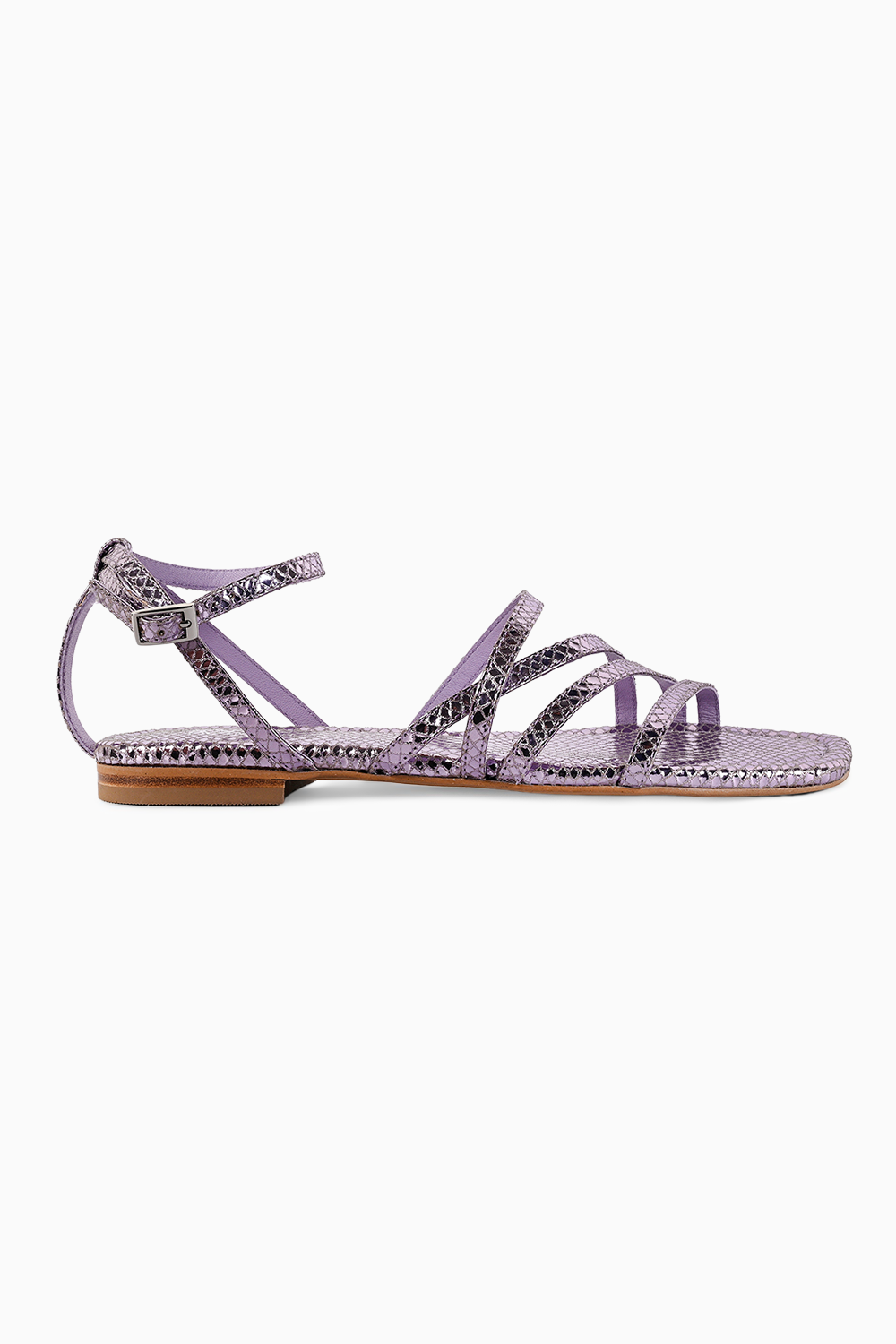 Genevieve Lilac Leather Flats