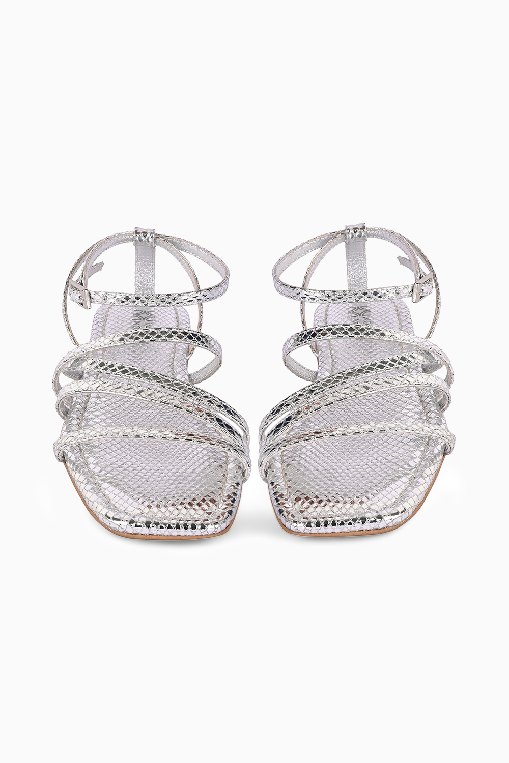 Genevieve Silver Leather Flats