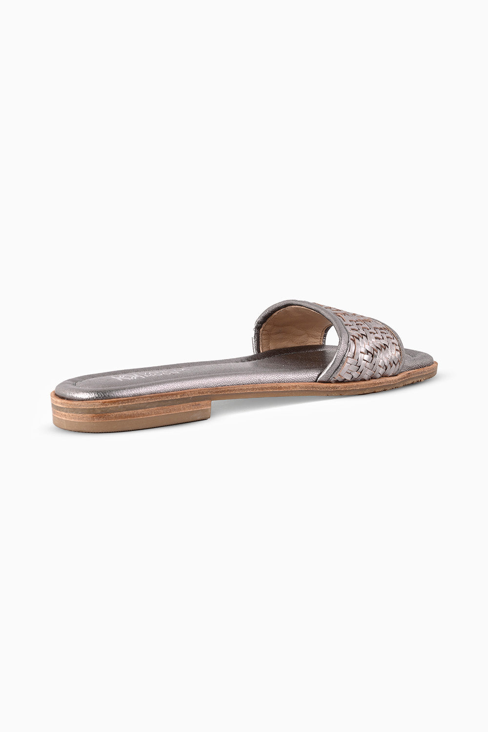 Glenda Pewter Woven Sliders