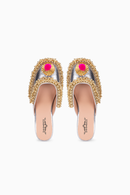 Gold Ghungroo Crown Heels
