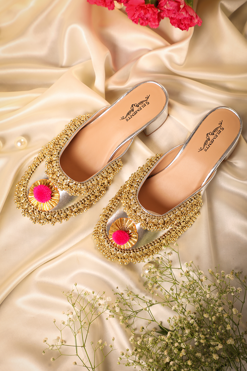 Gold Ghungroo Crown Heels