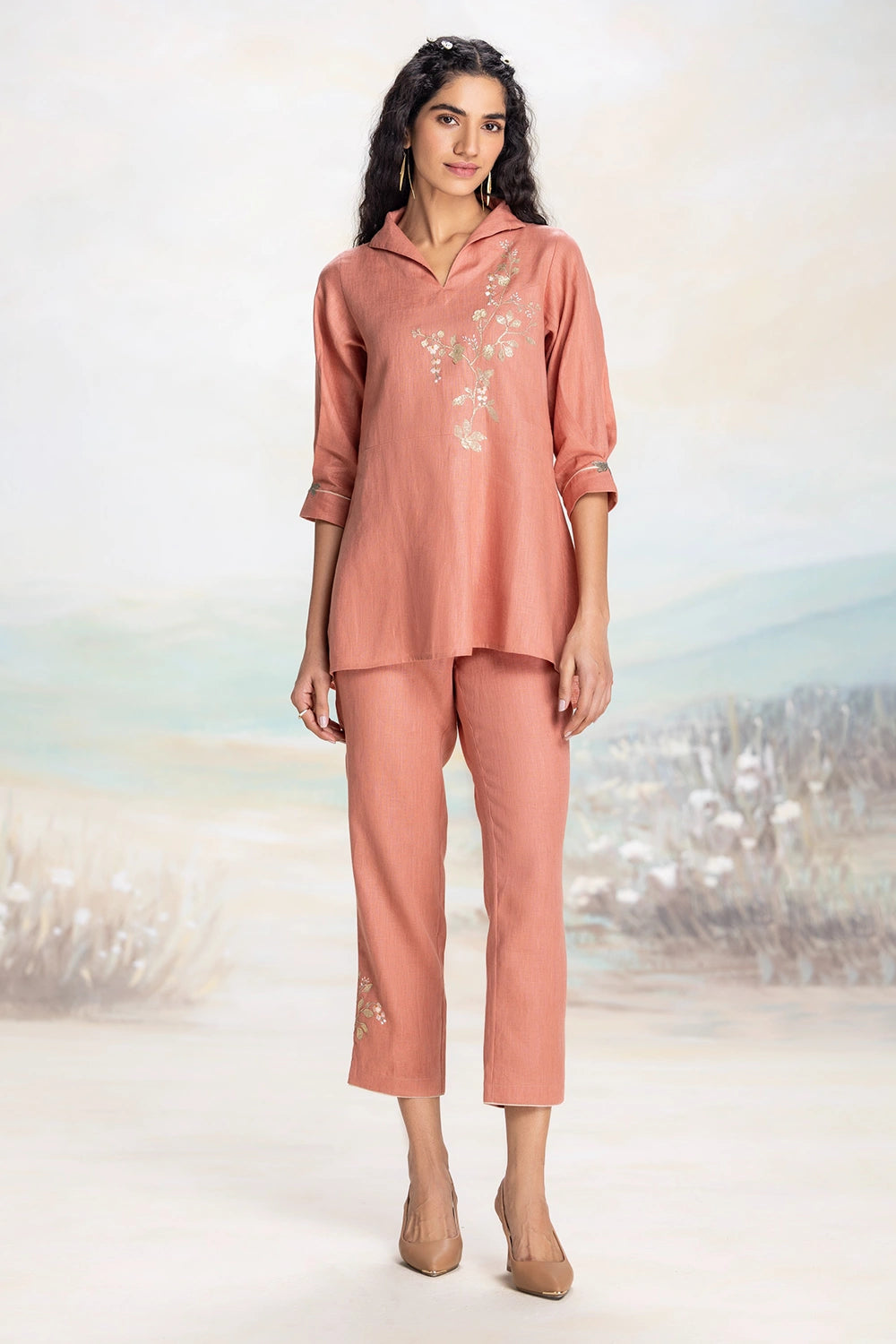 Golden Leaf Peach Co-Ord Set
