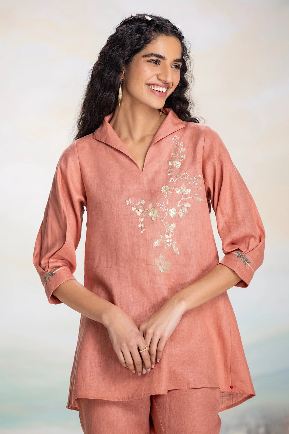 Golden Leaf Peach Co-Ord Set