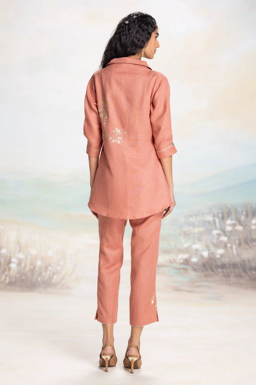 Golden Leaf Peach Co-ord Set