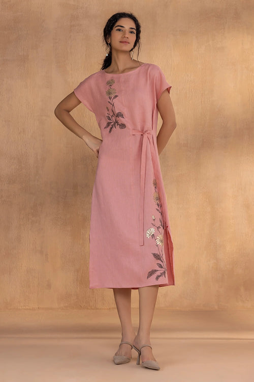 Golden Daisy Lotus Bow dress
