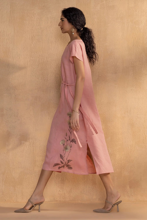 Golden Daisy Lotus Bow dress