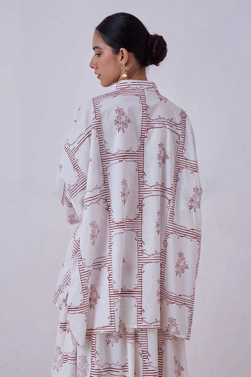 Goonj Red Hand Printed Shirt