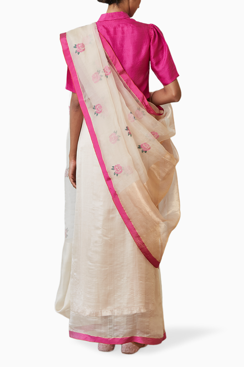 Grace Rose Jamdani Silk Saree