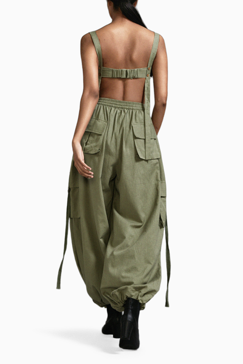 Green Safari Cargo Trench Set