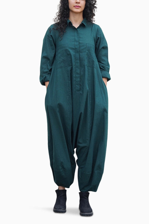 Green Collar Sleeve Suga Jumpsuit
