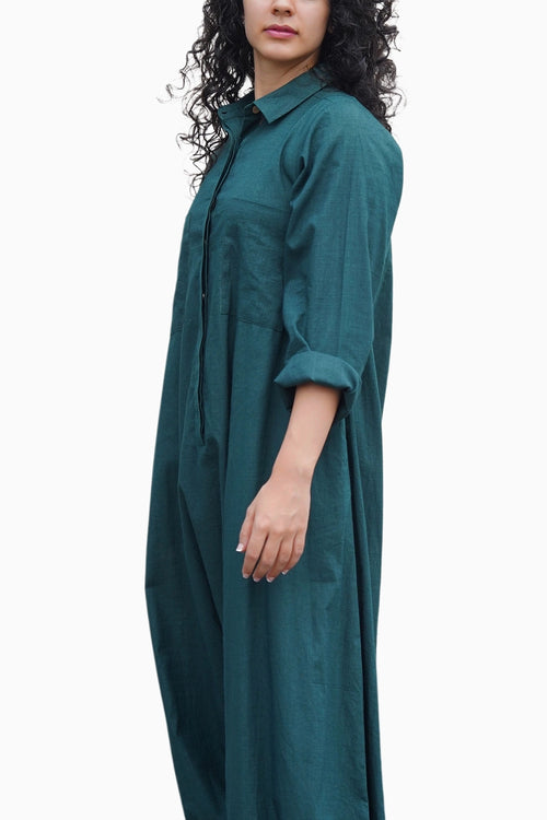 Green Collar Sleeve Suga Jumpsuit