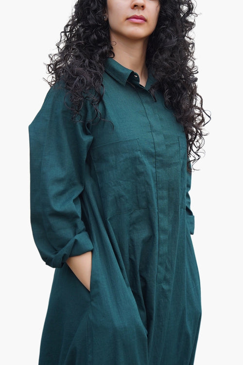 Green Collar Sleeve Suga Jumpsuit