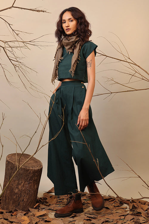 Green PL Cowl Pants