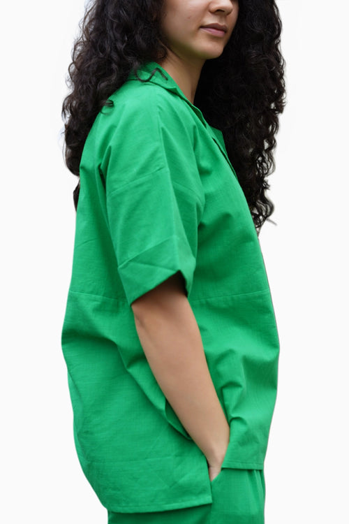 Green Ekin Shirt and Hera Cotton Pants Set