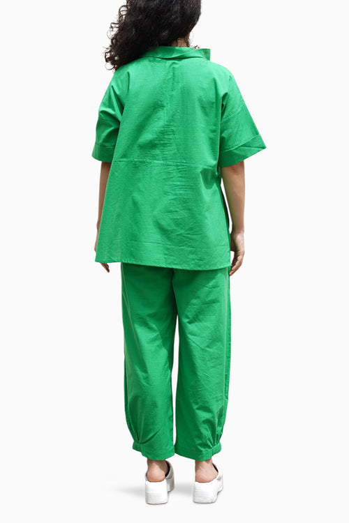 Green Ekin Shirt and Hera Cotton Pants Set