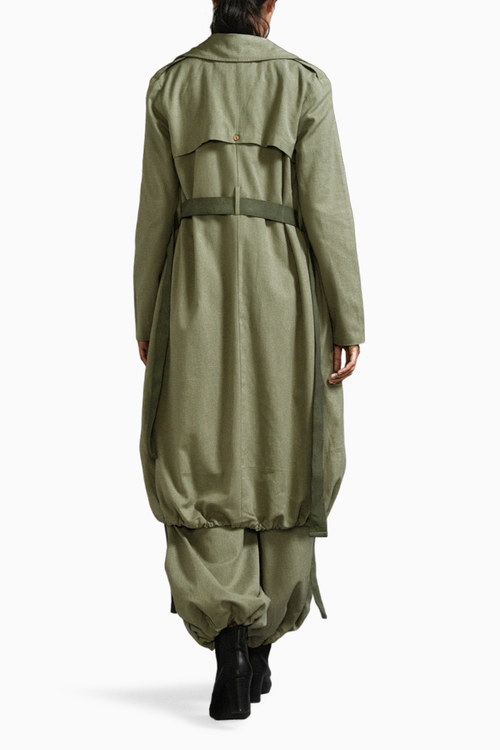 Green Safari Cargo Trench Set