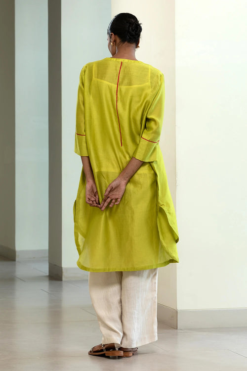 Lime Green Easy High Low Kurta