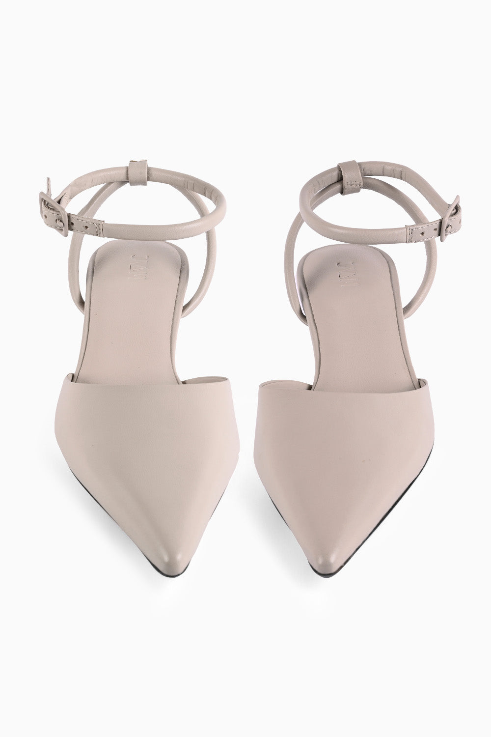 Greta Grey Closed Toe Kitten Heels