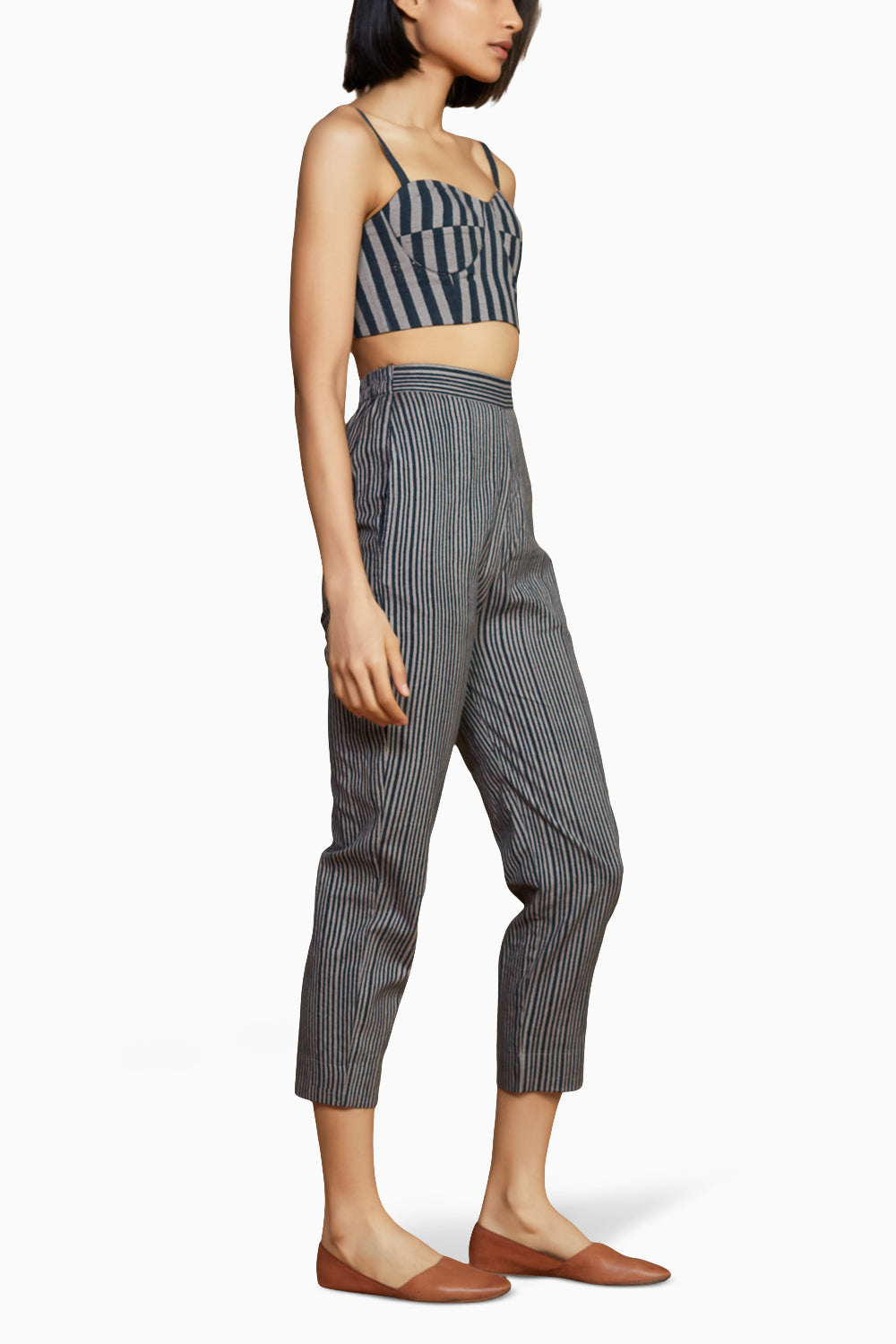 Grey with Charcoal Striped Co-ord Set