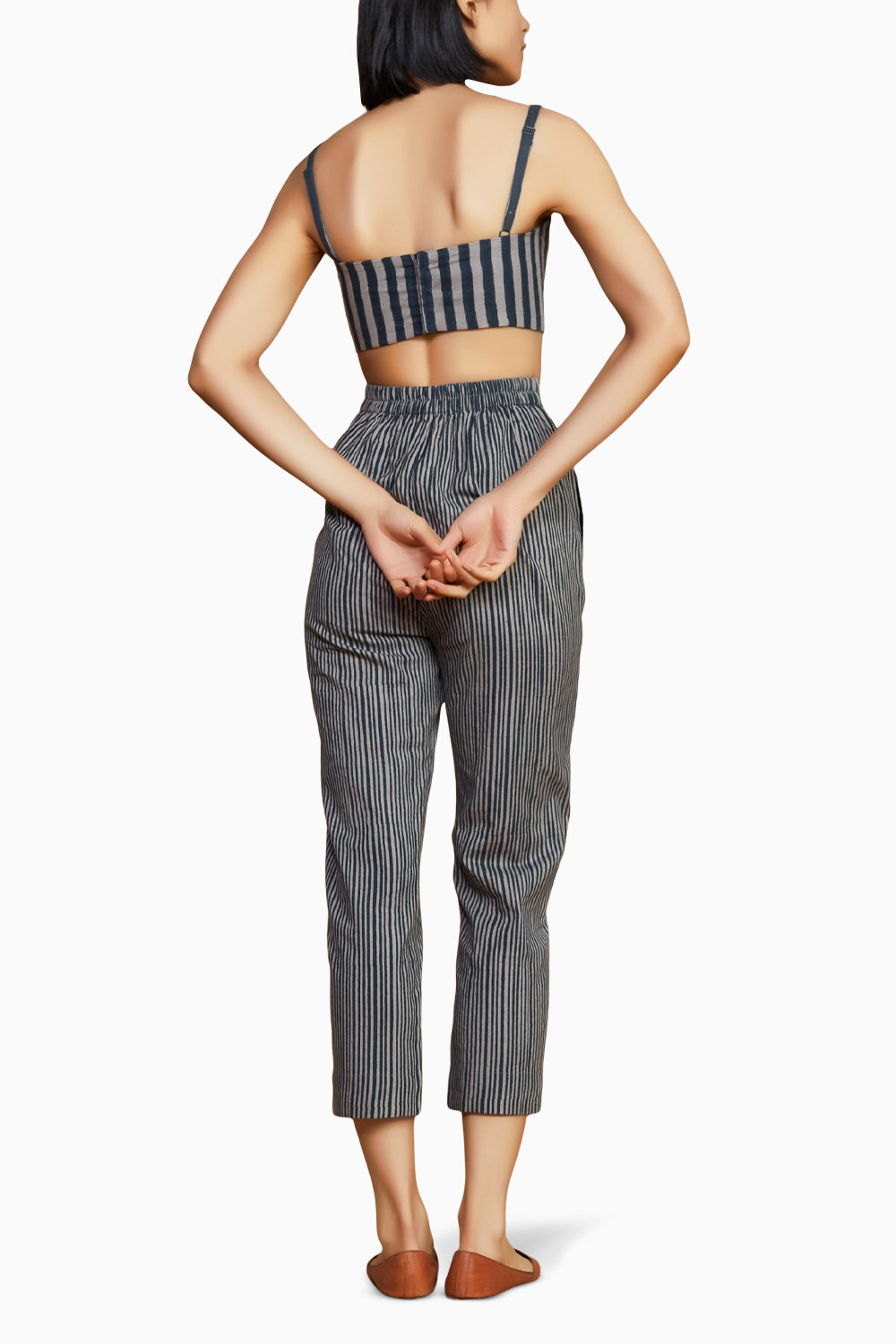 Grey with Charcoal Striped Co-ord Set