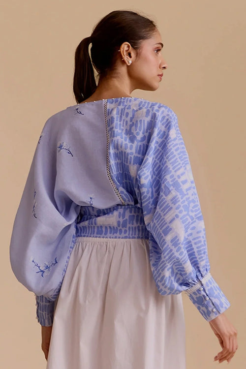Maria Blue Print Top