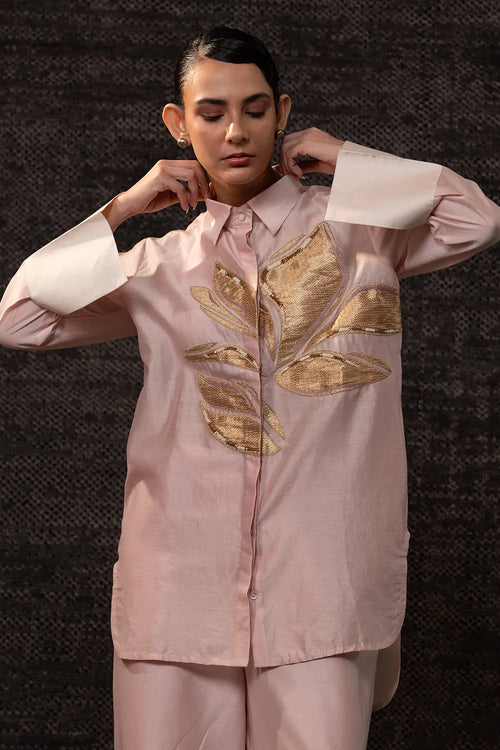 Gulnaar Blush Leaf Co-ord Set