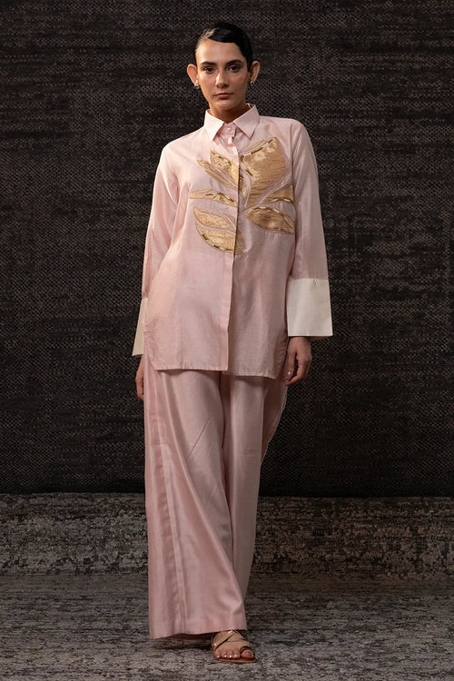 Gulnaar Blush Leaf Co-ord Set