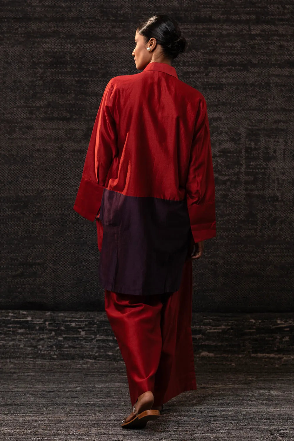 Gulnaar Red Leaf Co-ord Set