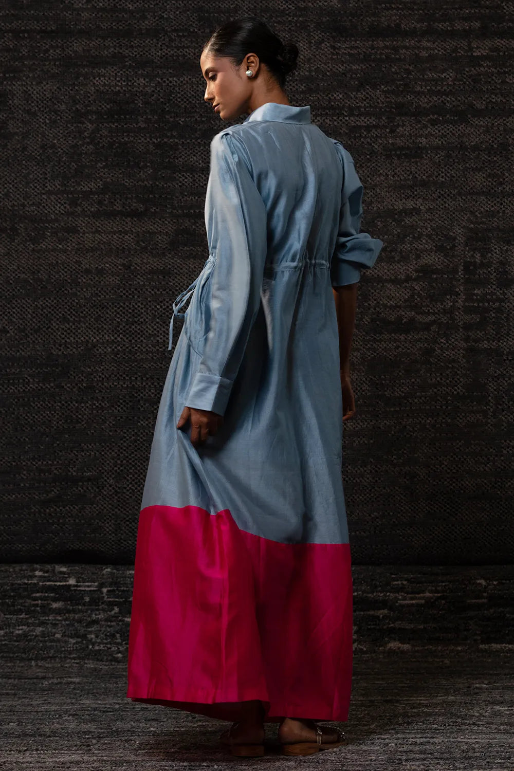 Gulnaar Blue Pink Shirt Dress