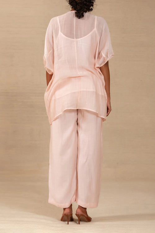 Gulnaar Blush Leaf Applique Co-ord Set