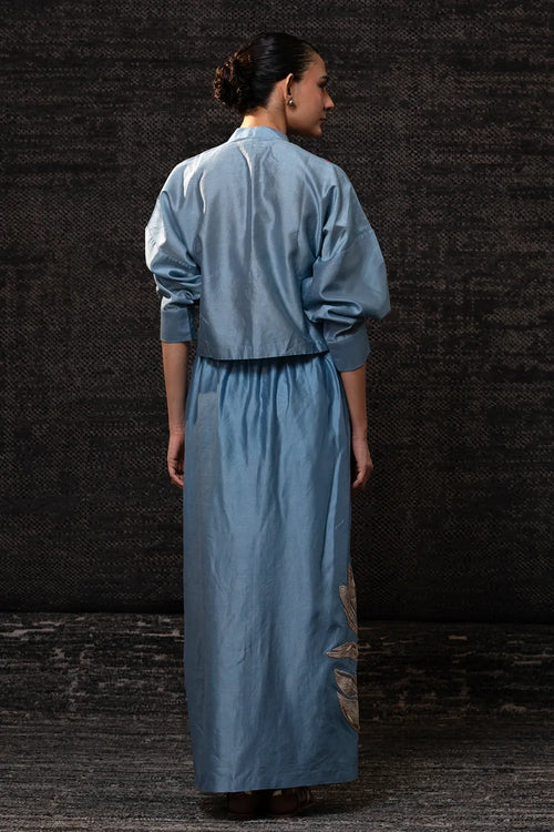Gulnaar Blue Skirt Set