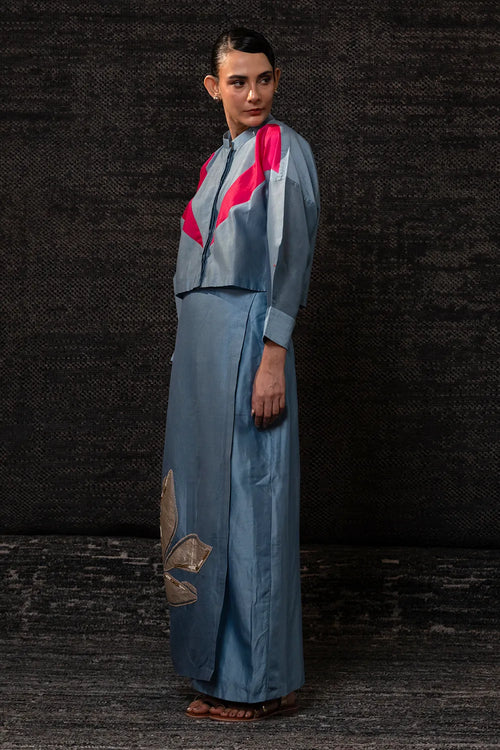Gulnaar Blue Skirt Set