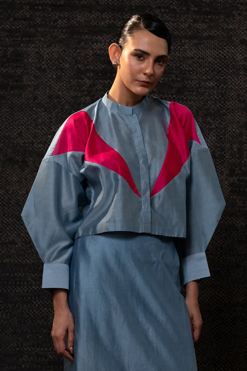 Gulnaar Blue Skirt Set