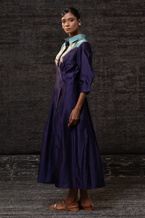 Gulnaar Purple Aqua Yolk Dress