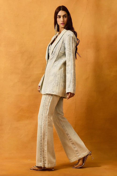 Darlyne Blazer And Corset With Trouser Set