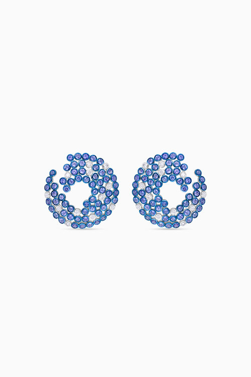 Azure Tanzanite and Diamond C-Clip Earrings