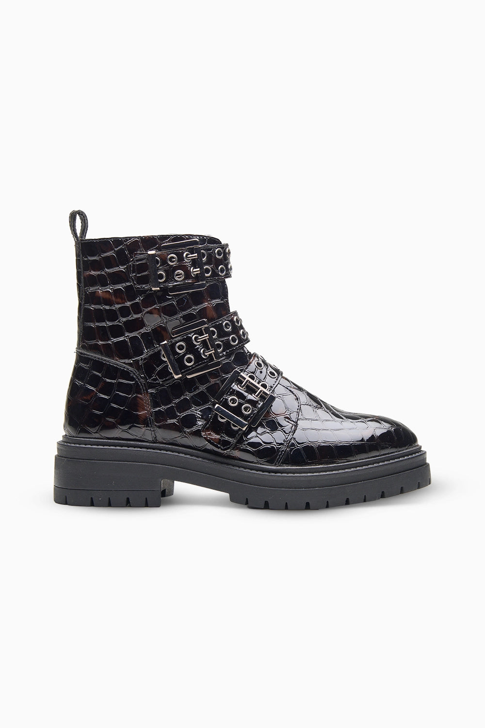 Harley Croco Black Ankle Boot