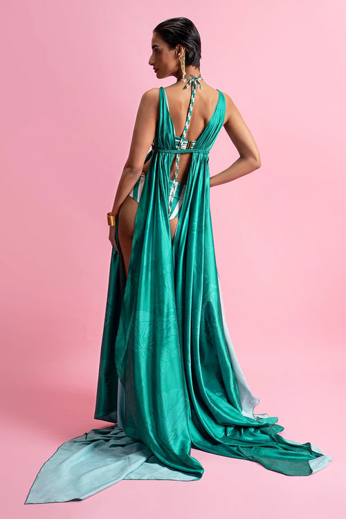 Cut-Out Swimsuit With Drape Overlay
