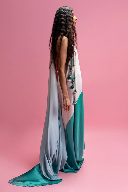 Green Montage Flow Maxi Dress