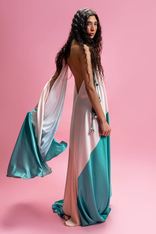 Green Montage Flow Maxi Dress