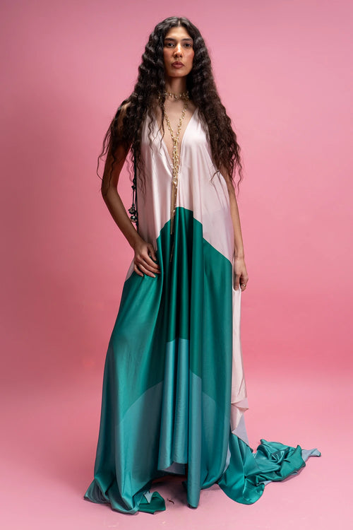 Green Montage Flow Maxi Dress