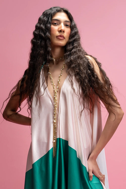 Green Montage Flow Maxi Dress