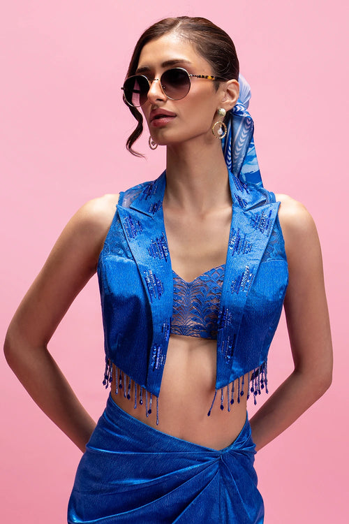 Chantilly Embroidered Bustier With Jacket And Skirt
