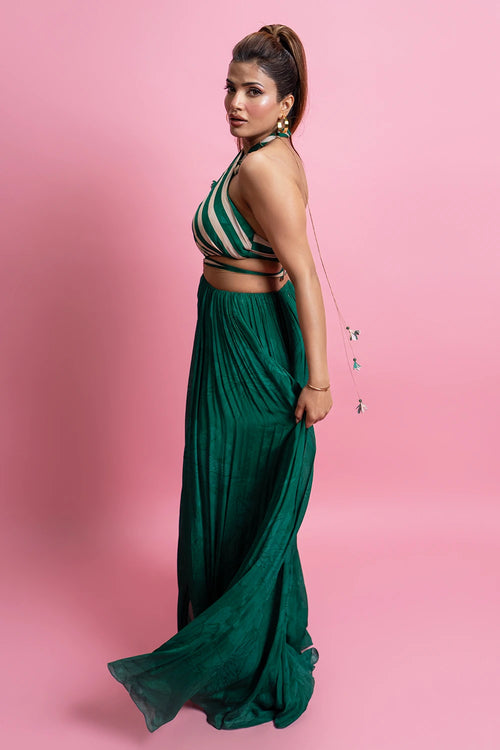 Halter Neck Gathered Maxi Dress