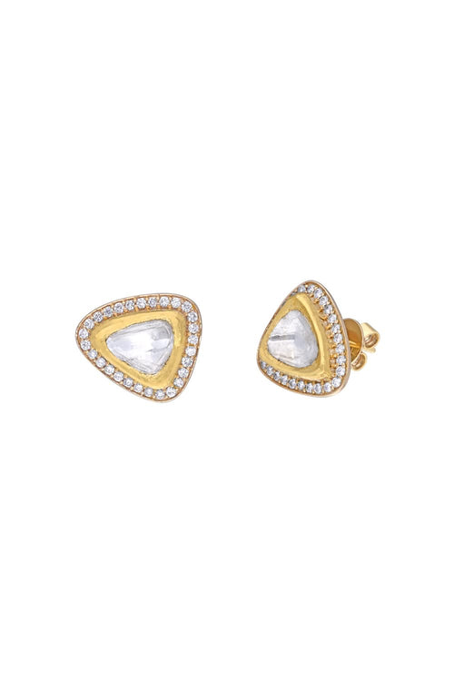 Triangle Uncut Diamond Studs