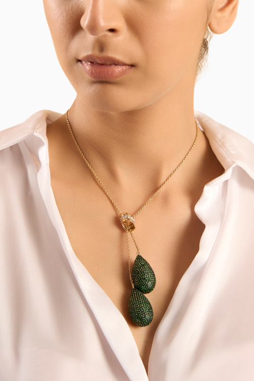 Tsavorite and Diamond Pendant