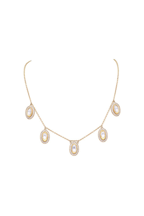 Oval Uncut Diamond Necklace