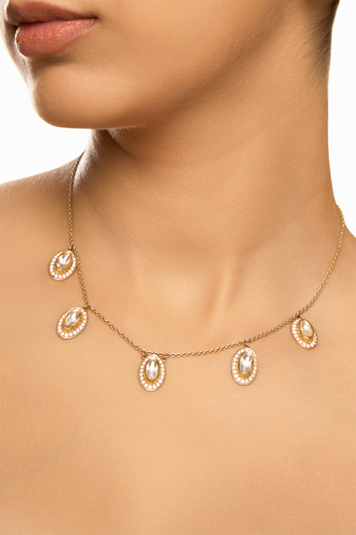 Oval Uncut Diamond Necklace