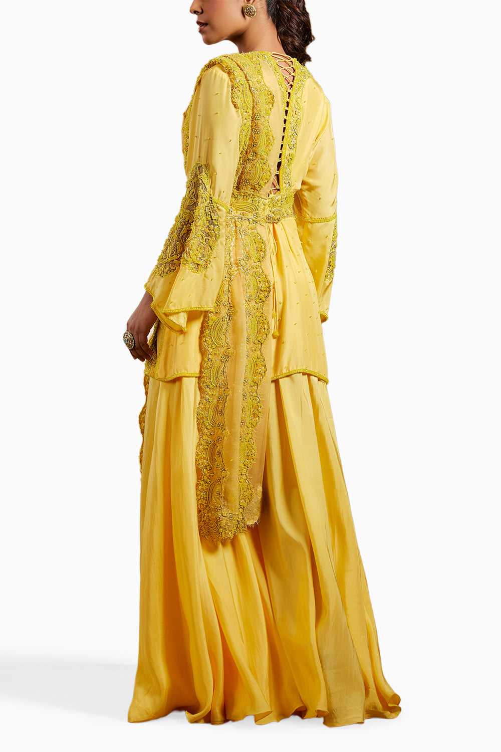 Yellow Munira Embellished Kurta Set